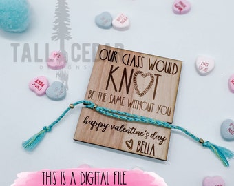 Valentine Class Exchange Laser Datei | Klasse Valentine Geschenk SVG | Freundschaftsarmband Laser File | Glowforge Feile | Laser Datei