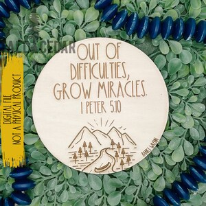 Rainbow Baby Photo Prop Laser Cut File SVG / IVF Baby Photo Prop Laser Cut File / Woodland Baby Gift File / 1 Peter 5:10 Baby Gift File