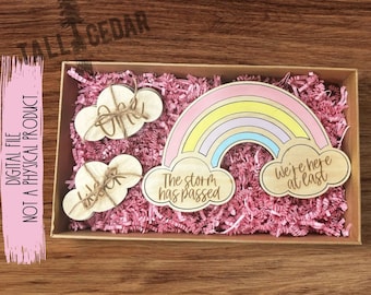 Regenbogen Meilenstein Marker Set Schnittdatei | Regenbogen-Babyparty-Datei | Regenbogen Baby Geschenk SVG | Regenbogen Baby Photo Prop SVG