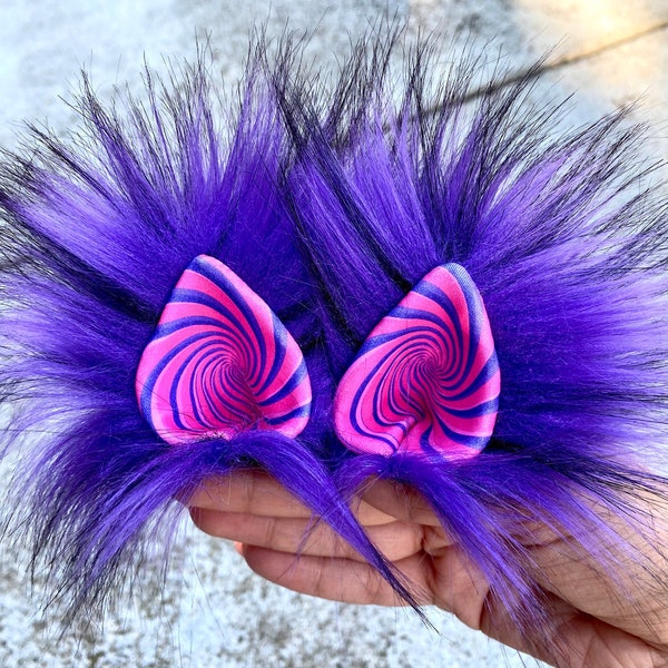 Cheshire Dreams - Handmade Clip in Animal Ears - Festival Fashion & Cosplay