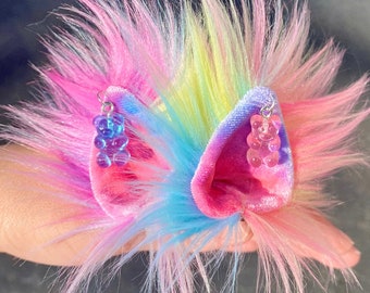 Sugar Rush - Handmade Clip in Animal Ears - Festival Fashion & Cosplay