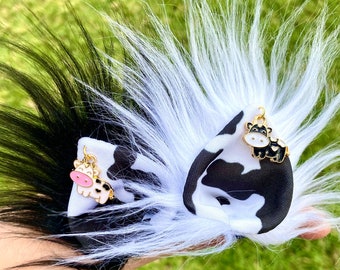 Ima Cow - Handmade Clip in Animal Ears - Festival Fashion & Cosplay