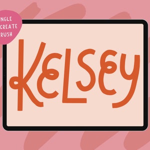 Procreate レタリング ブラシ | ソリッド スクエア オフ ブラシ | iPad レタリング | Procreate レタリング | シングル iPad ブラシ | 即時ダウンロード | KELSEY