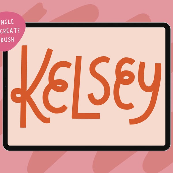 Procreate Lettering Brush | Solid Squared Off Brush | iPad Lettering | Procreate Lettering | Single iPad Brush | Instant Download | KELSEY