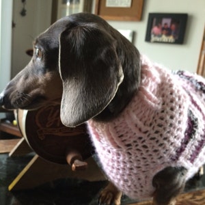 Dog Sweater Valentine 3 hearts, pearls combine pink, burgundy and grey just perfect for the love of your heart your doxie! Dog Sweater
