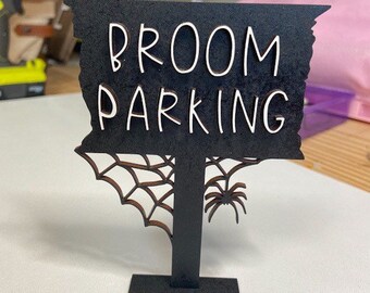 Broom Parking Tier tray sign