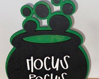 Hocus Pocus Cauldron tier tray sign