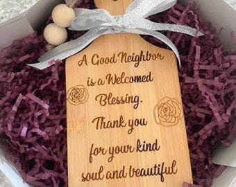 Neighbor gift laser engraved mini cutting board