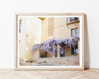 Alhambra Wisteria Print, Granada Spain Travel Photography (Digital Download)