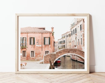 Venice Italy Photography Print: Canal & Bridge Scene (Digital Download)