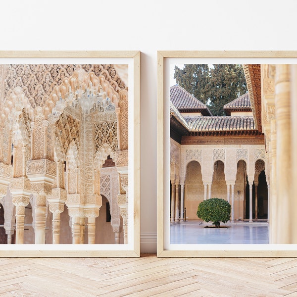 SET of 2 Prints - The Alhambra Spain Digital Print // Instant Download, Travel Photography, Spain Print, Alhambra Print, Granada Print