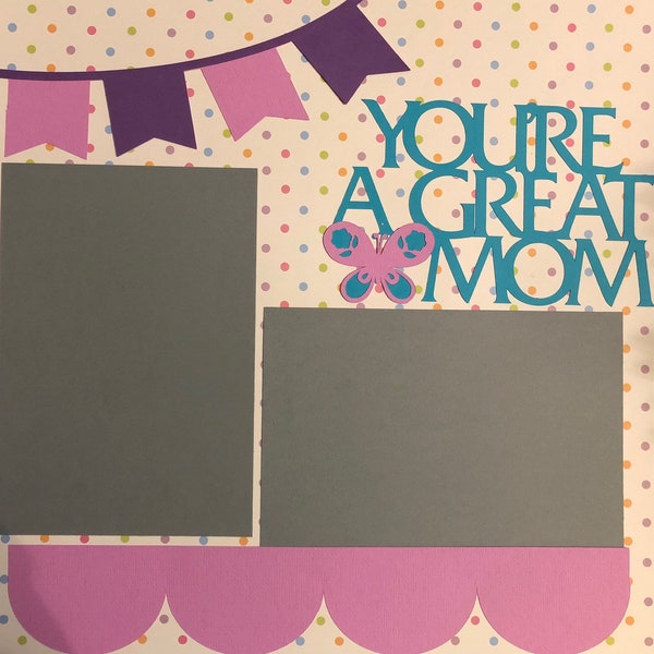 Great mom/mother's day/12x12/Pre-made/album page/scrapbook layout/scrapbook page