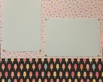 Premade Scrapbook Page: Summer Photo Album Layout (12x12)
