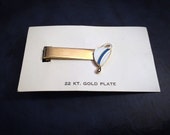Robbins Co Vintage Enamel Coffee Cup Tie Bar Clip 22kt Gold Plate