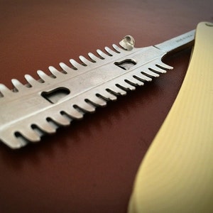 Antique 1920s Durham Duplex Straight Razor with French Ivory Celluloid Handle – Vintage Grooming Tool – Free Shipping