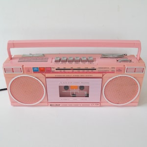 Vintage Pink Lenoxx Sound Stereo Radio Cassette Recorder, CT 729