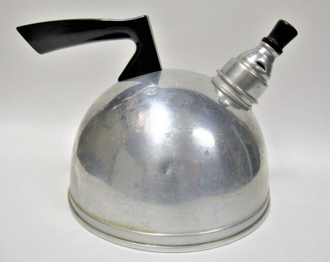 Vintage Aluminum Whistler Tea Kettle Primitive Whistling Etsy