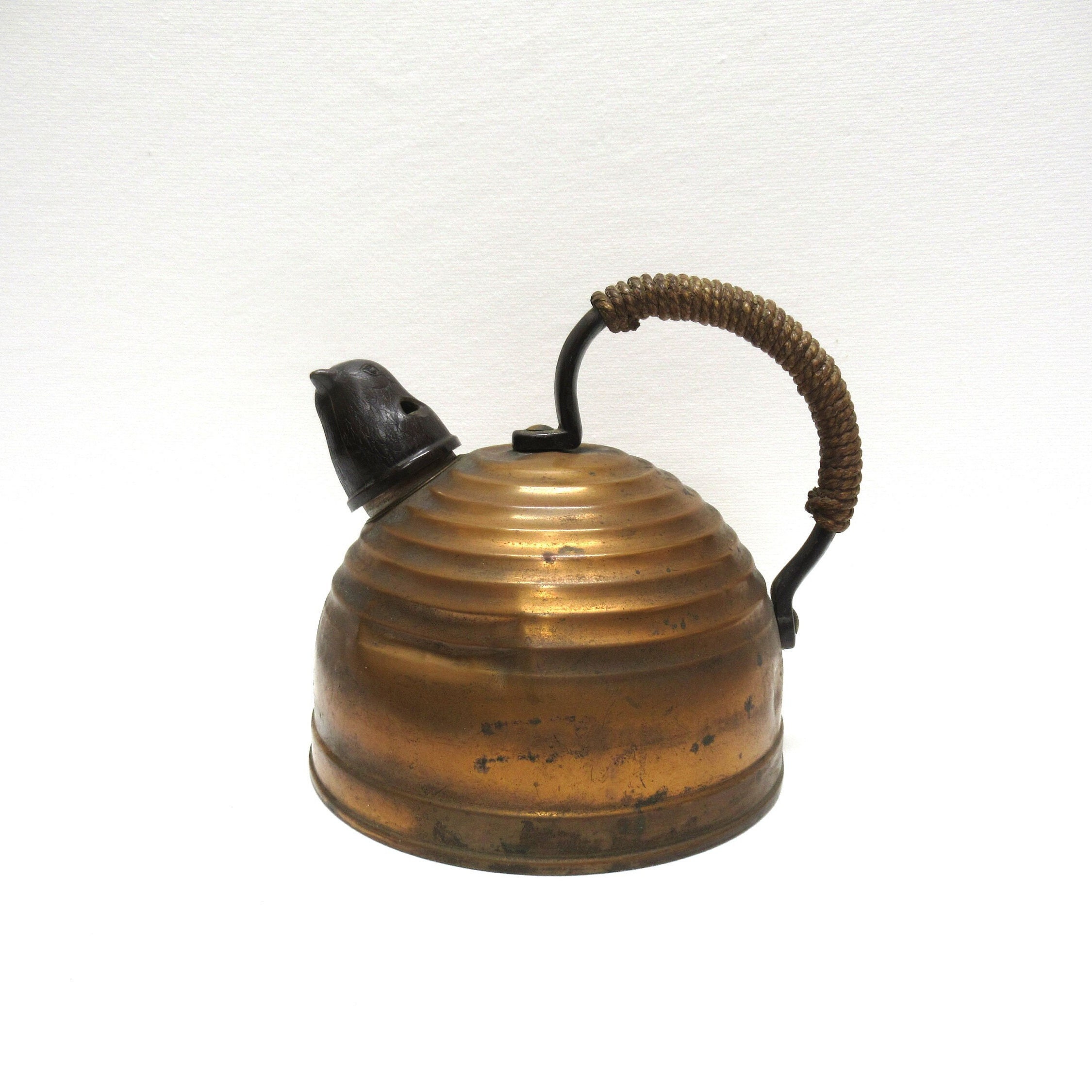 Antique Whistling Copper Tea pot / tea kettle – England pat no. 423201