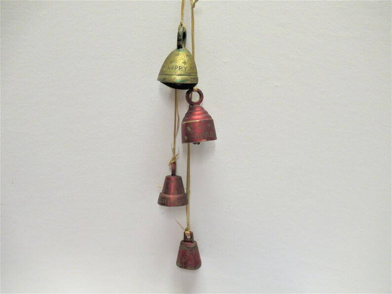 4 Vintage Brass Christmas Bells of India Lot of Etched Bells Etsy
