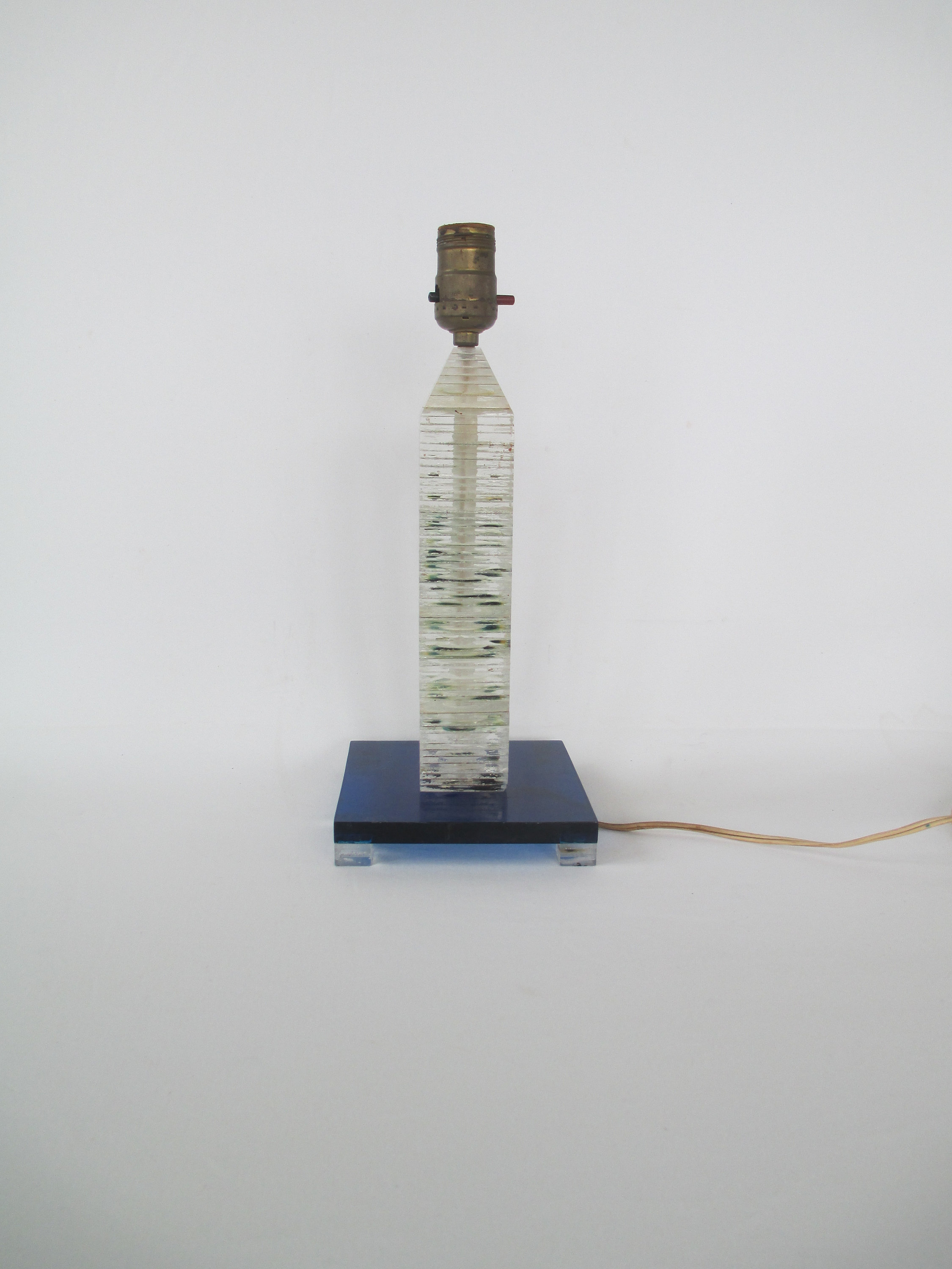 Vintage Stacked Lucite Table Lamp Mcm 1960s Or 70s Clear Vintage Stacked Lucite Table Lamp Mcm, Vintage Stacked Lucite Table Lamps
