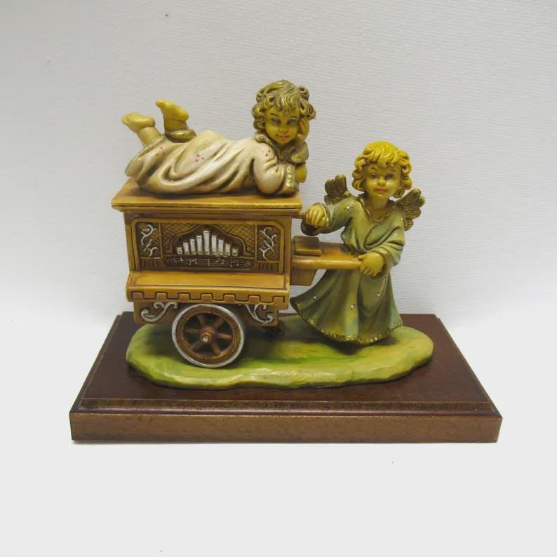 Vintage Angel Playing Organ - Etsy