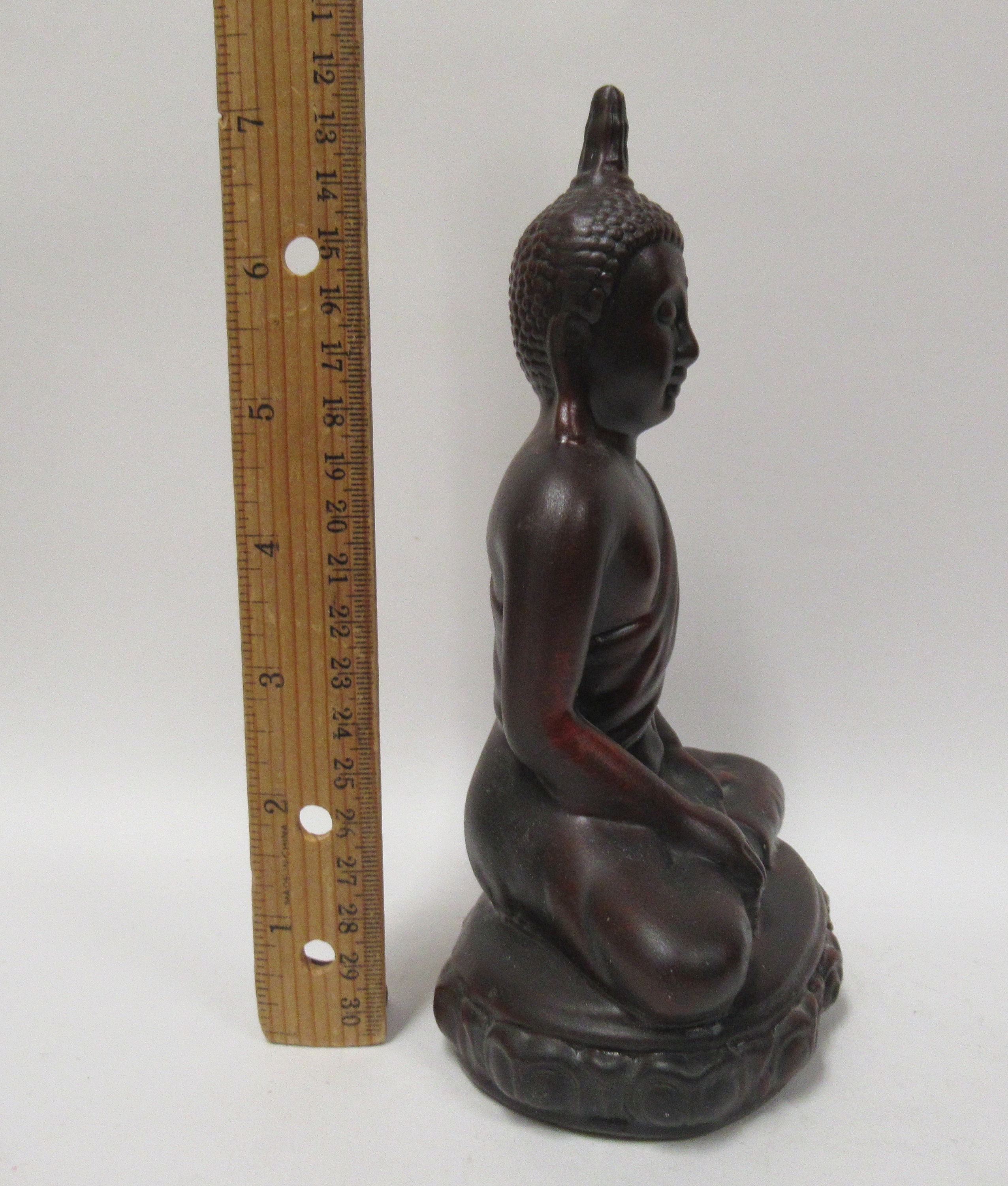 Vintage Ceramic Buddha Figurine Oxblood Maroon Painted Etsy