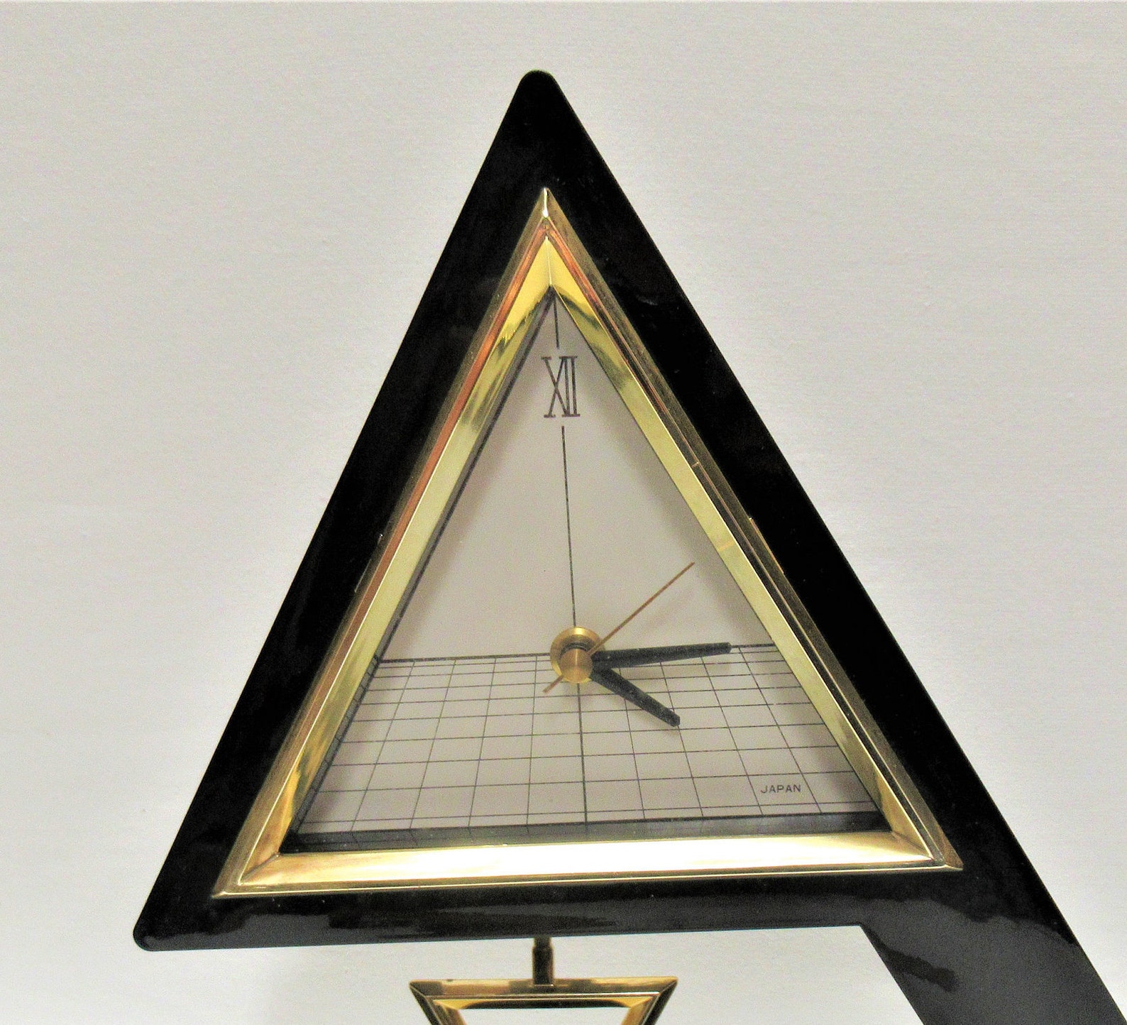 Vintage Floating Geometric Triangle Clock with Pendulum 1980s | Etsy