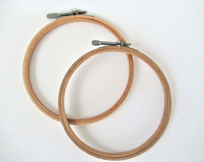 2 Vintage Wood Embroidery Hoops With Flat Screws Made in USA Etsy