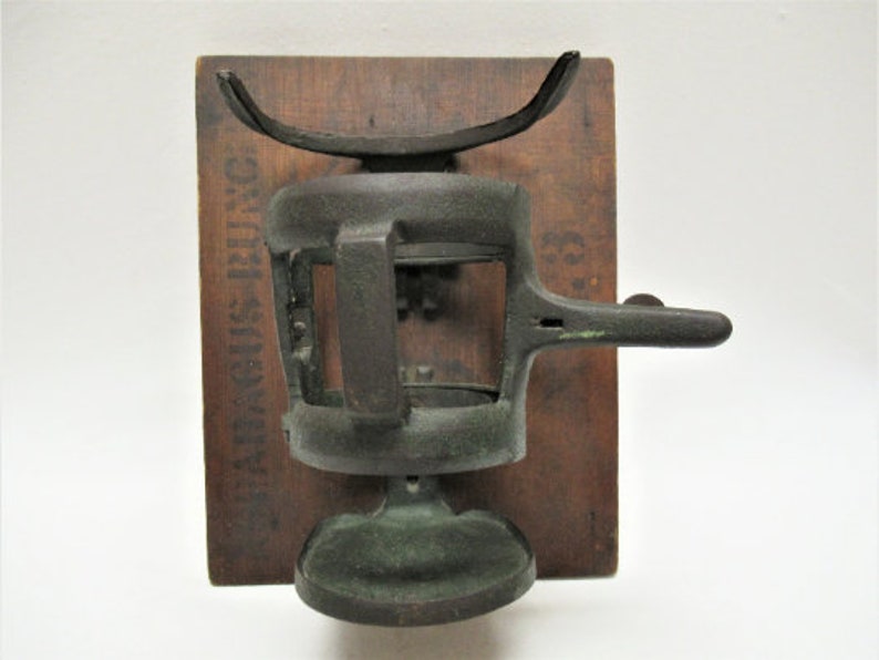 Vintage Philadelphia Asparagus Buncher Mounted on Wood Green Etsy