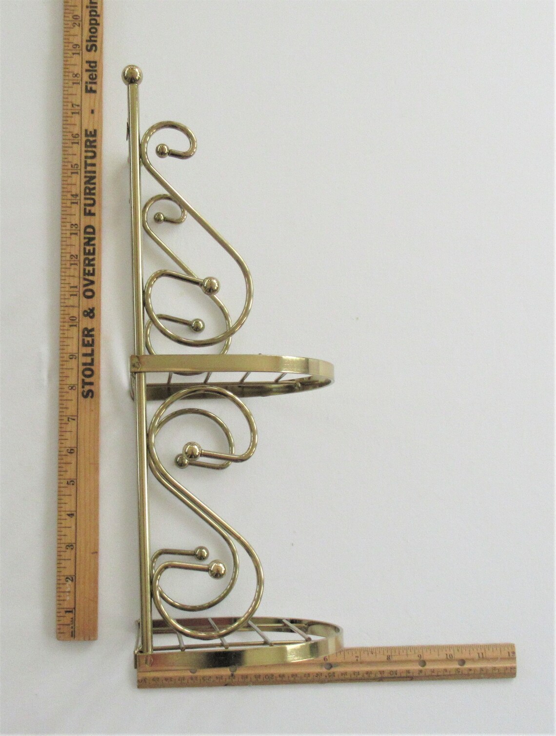 Vintage Metal 2 Tier Shelf Small Gold Tone Shelves with Heart Etsy