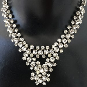 Vintage Czechoslovakia Rhinestone Necklace Czech Sparkling Crystal