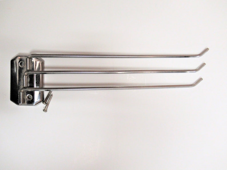 Vintage Chrome Swinging Towel Bar 3 Arm Metal Towel Holder Swiveling Steel Drying Holder Rack Swivel Wall Mount Kitchen Dryer With Screws