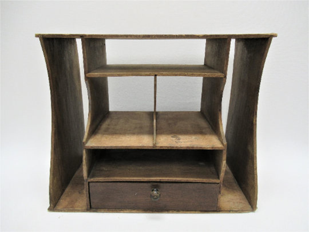 Antique Desk Pigeon Hole Organizer, Salvaged Vintage Cubby Holes Unit