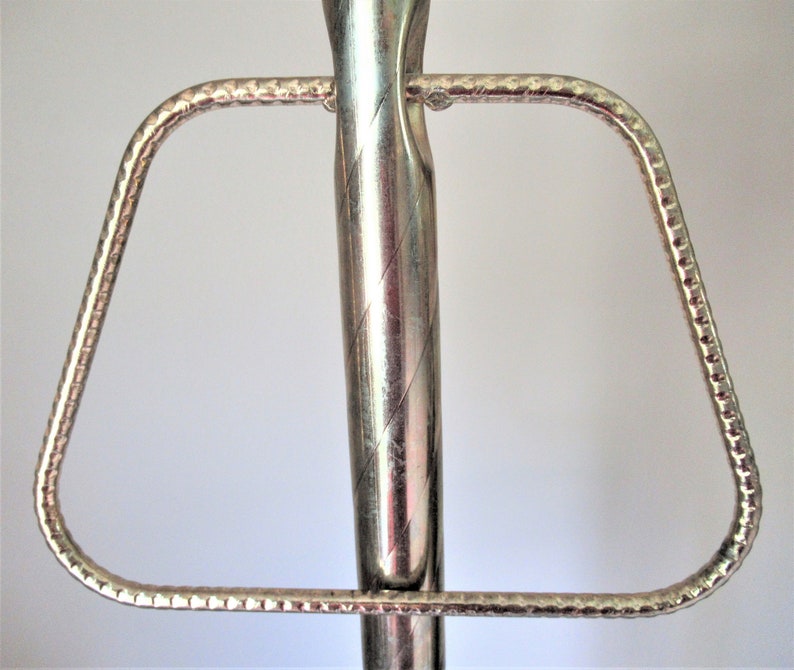 Vintage Tension Pole Towel Rack Spring Loaded Mid Century Floor to Ceiling Holders for 8/' Ceilings 1960s Gold Tone Metal Rings and Rods