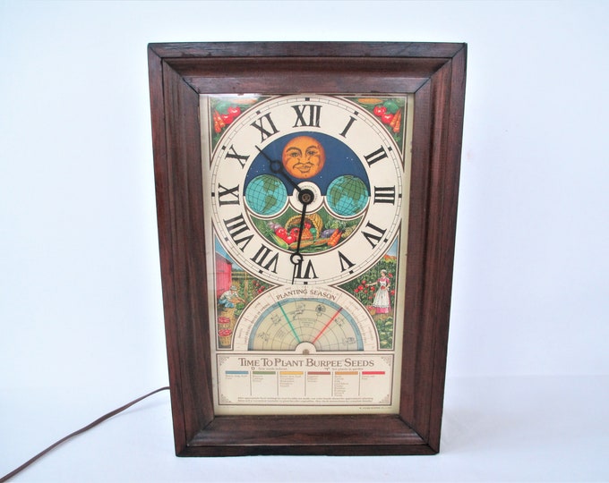 Vintage Burpee Seed Clock, 1975 Planting Season & Moon Phases, Time to