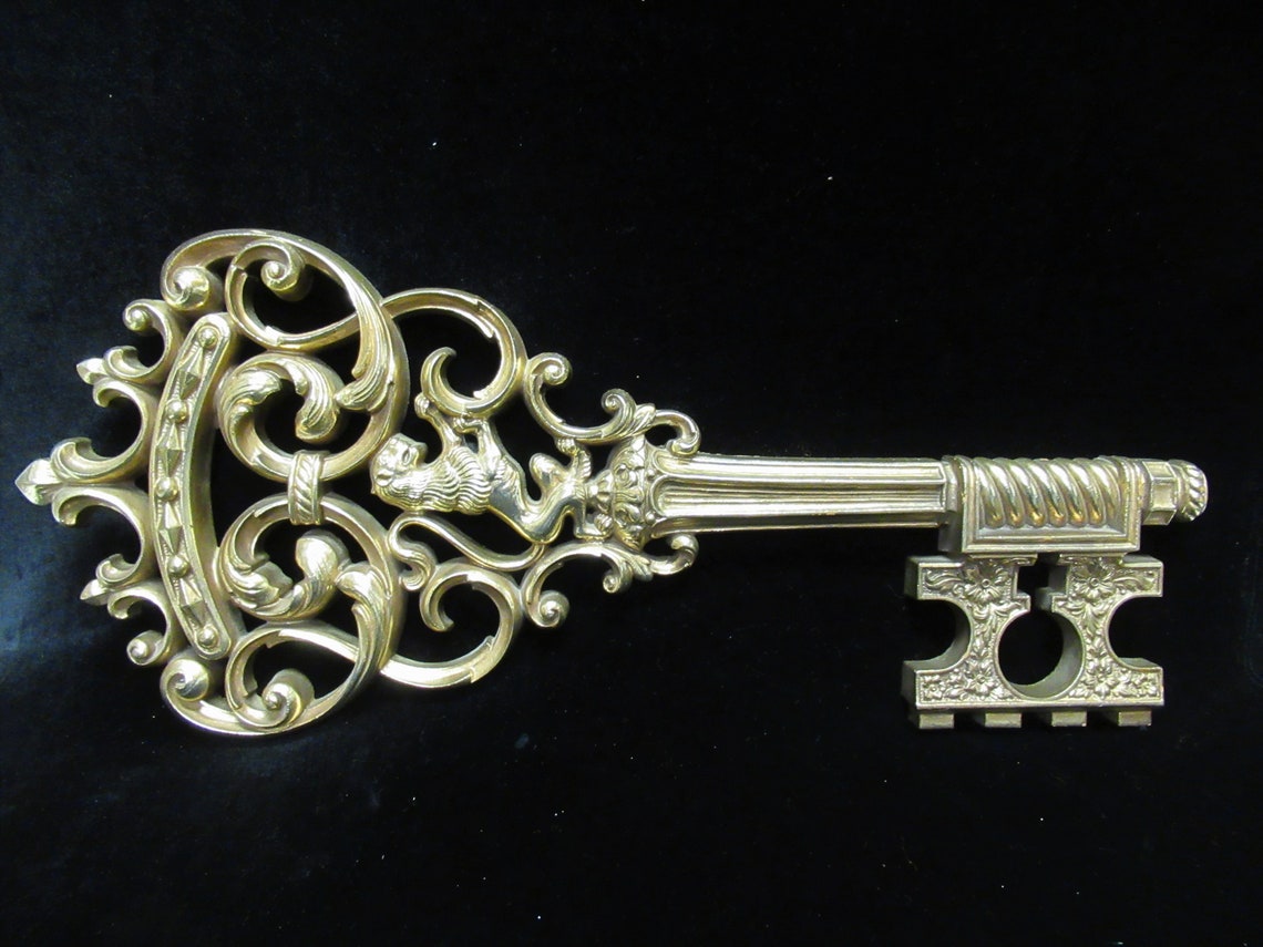 Vintage Syracuse Ornamental Co. Gold Key Large Ornate Carved Etsy