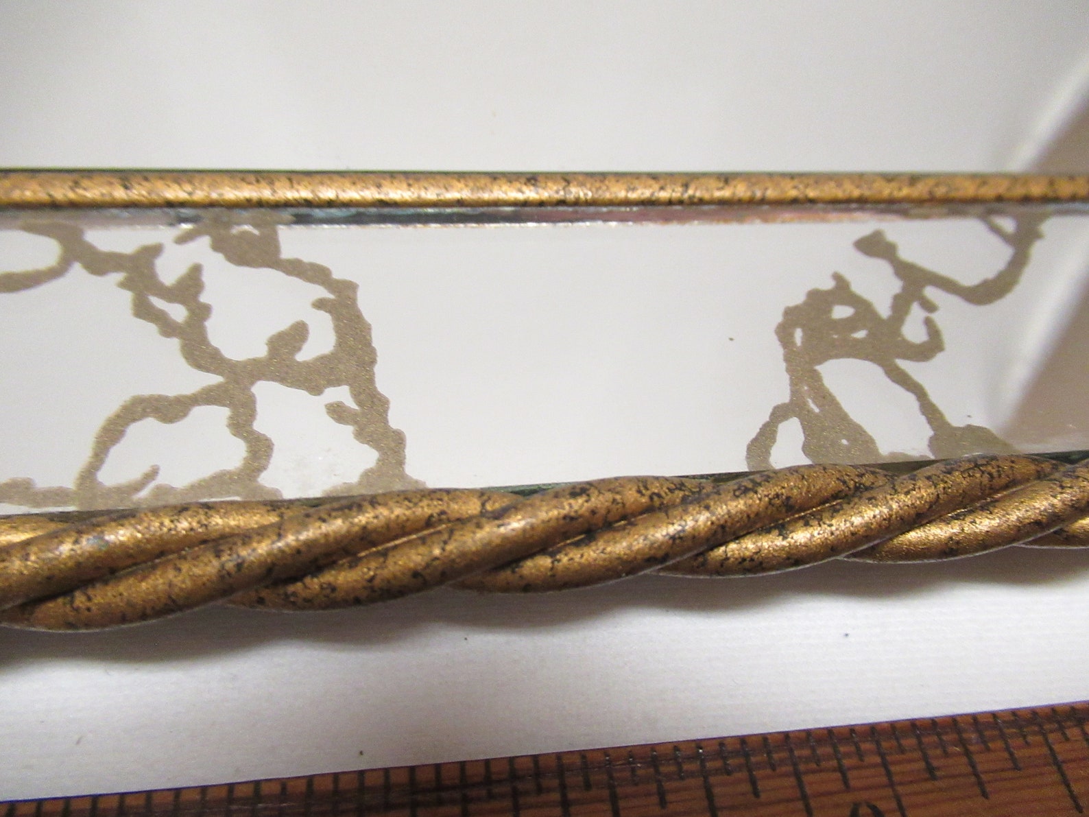 Vintage Twisted Metal Rope Brass Tone Mirror 1980s Vanity Etsy