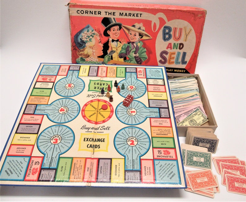 Vintage Buy & Sell Board Game corner the Market Etsy