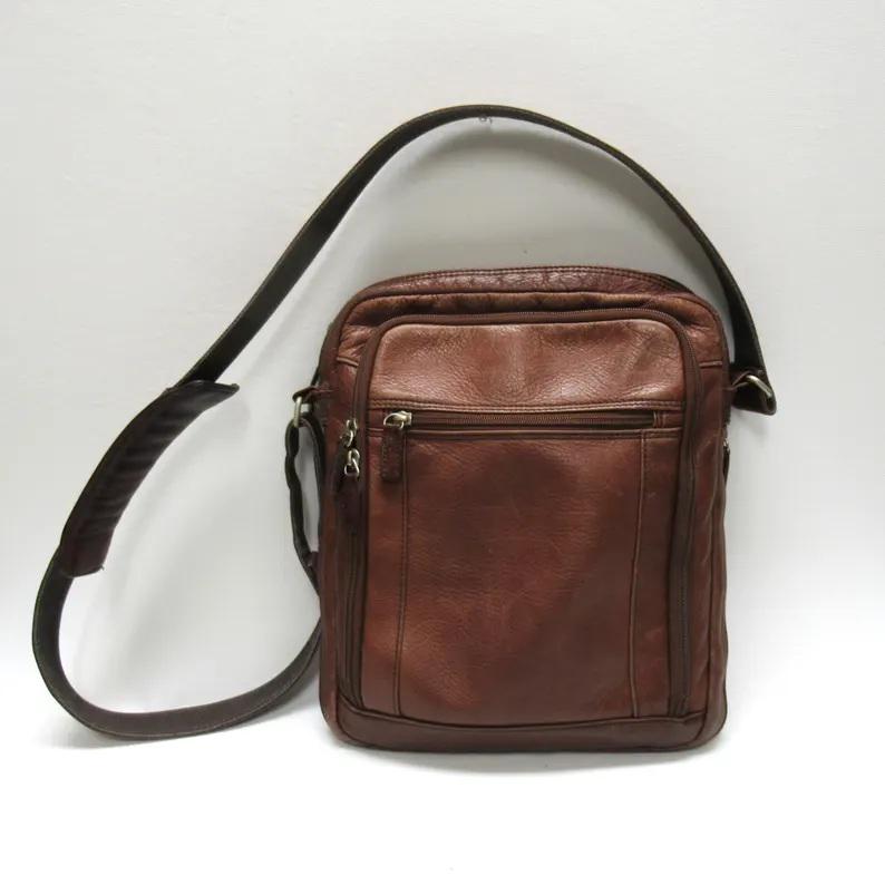 Vintage Wilson Leather Messenger Bag W/ Adjustable Padded Shoulder