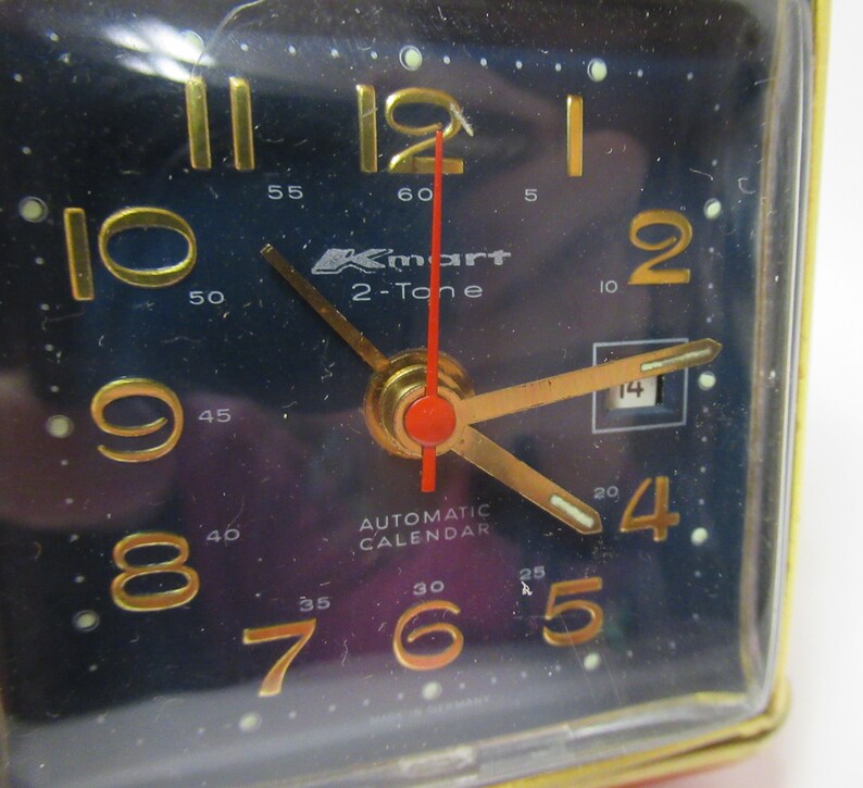 Vintage Red Kmart Travel Alarm Clock Made in Germany 2 Tone Etsy