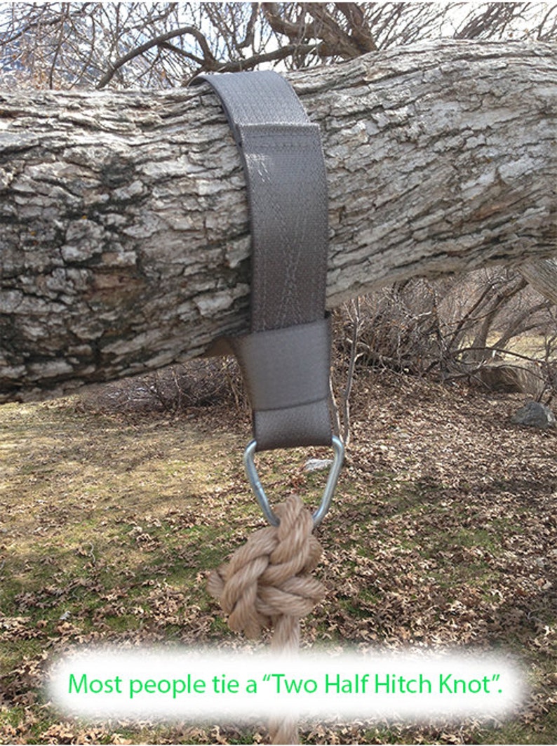 Black Tree Swing Hanging Kit Single Strap For Round Swing