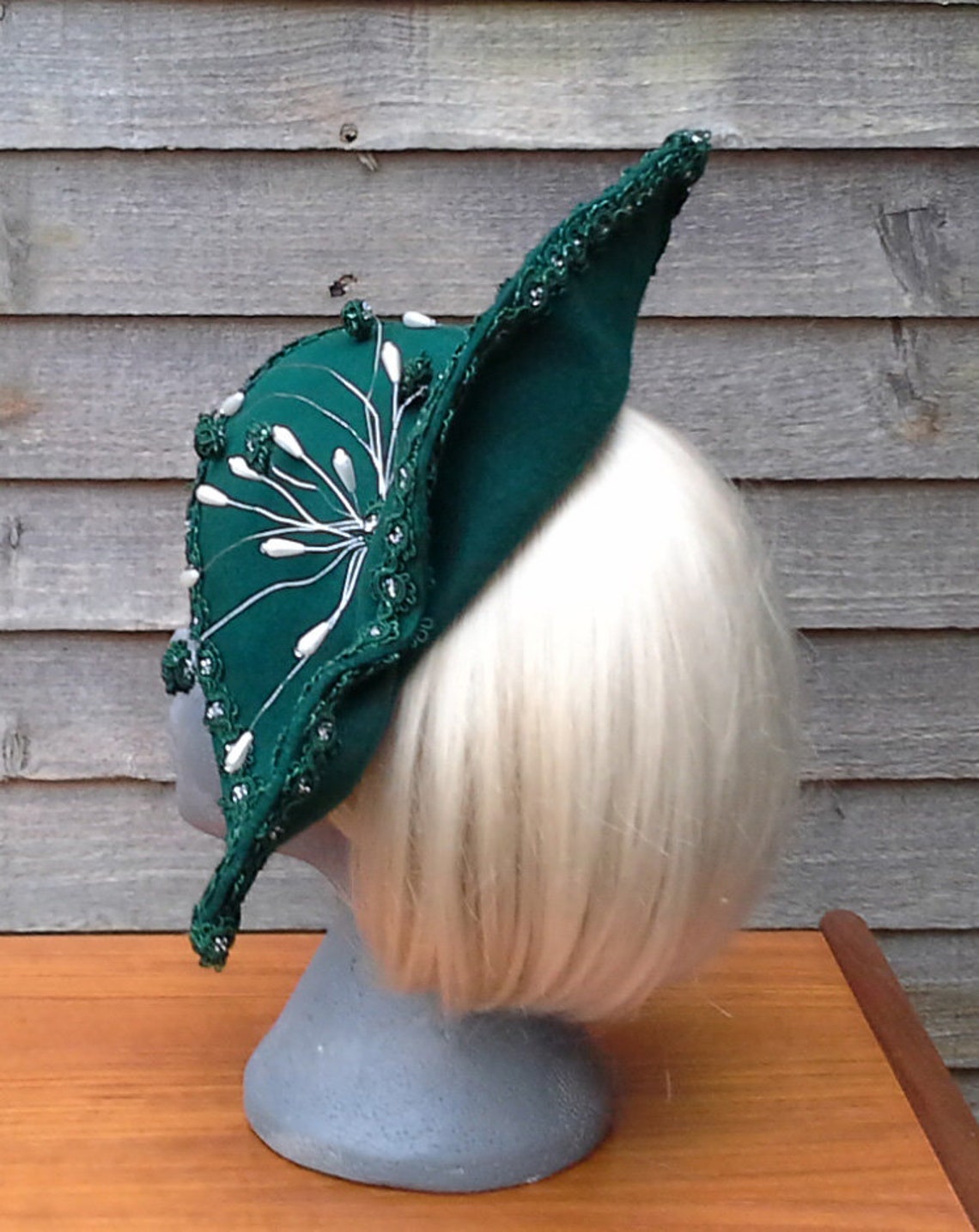 MILLIE Free Form Felt Hat in Dark Green. Winter Hat. Etsy
