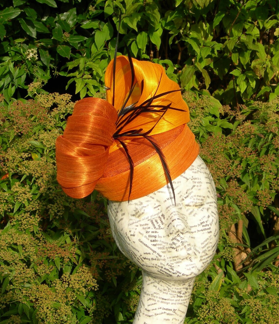 A Silk Abaca Headpiece Based on an Orange Sinamay Pillbox. Etsy