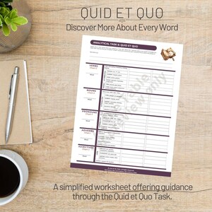 Quid et Quo-arbetsblad | Guide för analytisk uppgift 6