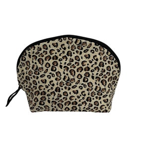 Cosmetic bag. Animal print cosmetic bag. Waterproof lined cosmetic bag.  Quilted make-up bag. Ladies gift.