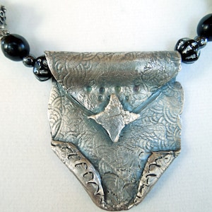 Precious metal Clay (Silver) Necklace - handmade