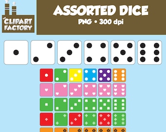 Clip Art: Assorted Dice-Holiday Themes Included