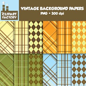 Clip Art: Vintage Backgrounds - 12 Digital Papers-Scrapbooking