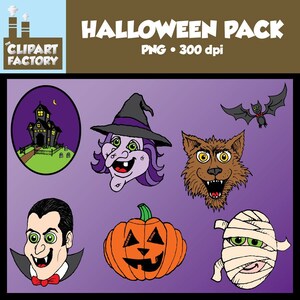 Clip Art: Halloween Pack - Verschiedene Halloween Themen Clipart