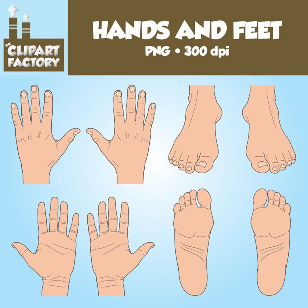 Clip Art: Hands and Feet Color and Black and White - Etsy